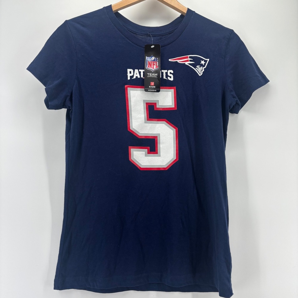 NFL Team Apparel Patriots Women M Navy Tebow 5 Short Sleeve T-Shirt NWT Football
